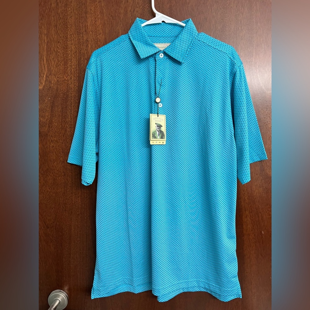Donald Ross NWT‎ Golf Polo Blue Teal Size Medium